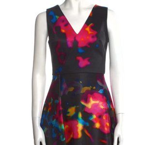 Milly Printed V-Neck A line Mini Dress - Size 6